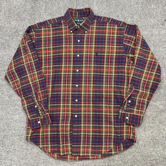 Ralph Lauren Blake Shirt Mens Large Multicolor Plaid Cotton Collared Button Down - Picture 2 of 8